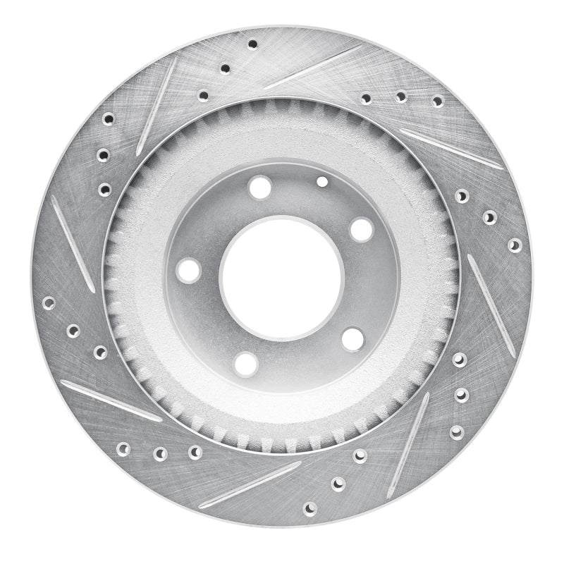 R1 Concepts R1 93-95 Mazda RX-7 Rear Right Drilled & Slotted Silver Brake Rotor