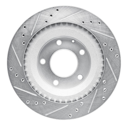 R1 Concepts R1 93-95 Mazda RX-7 Rear Right Drilled & Slotted Silver Brake Rotor
