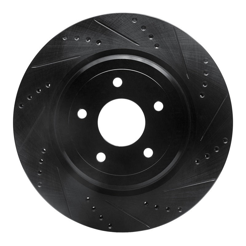 R1 Concepts R1 06-13 Chevrolet Corvette Rear Right Drilled & Slotted Black Brake Rotor