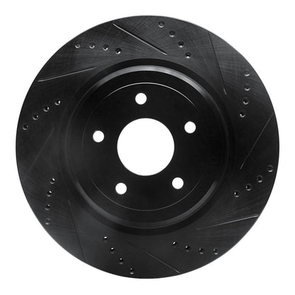 R1 Concepts R1 06-13 Chevrolet Corvette Rear Right Drilled & Slotted Black Brake Rotor