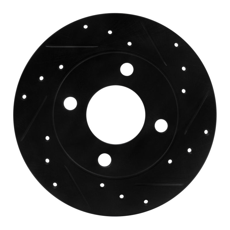 R1 Concepts R1 84-95 Audi 90 Quattro Rear Right Drilled & Slotted Black Brake Rotor