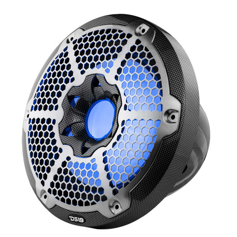 DS18 NXL Marine Subwoofer With RGB LEDs 10in 300 Watts RMS 4 ohm SVC Black Carbon Fiber