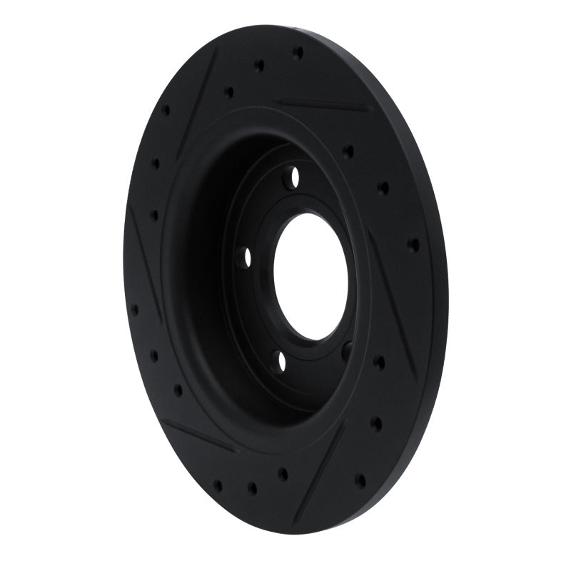 R1 Concepts R1 04-13 Mazda 3 Rear Right Drilled & Slotted Black Brake Rotor