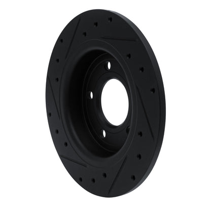 R1 Concepts R1 04-13 Mazda 3 Rear Right Drilled & Slotted Black Brake Rotor