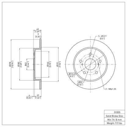 DFC 07-14 Suzuki SX4 Rear Brake Rotor