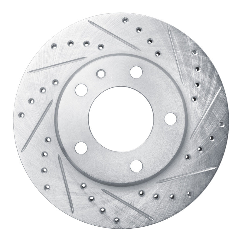 R1 Concepts R1 82-88 BMW 528E Front Right Drilled & Slotted Silver Brake Rotor