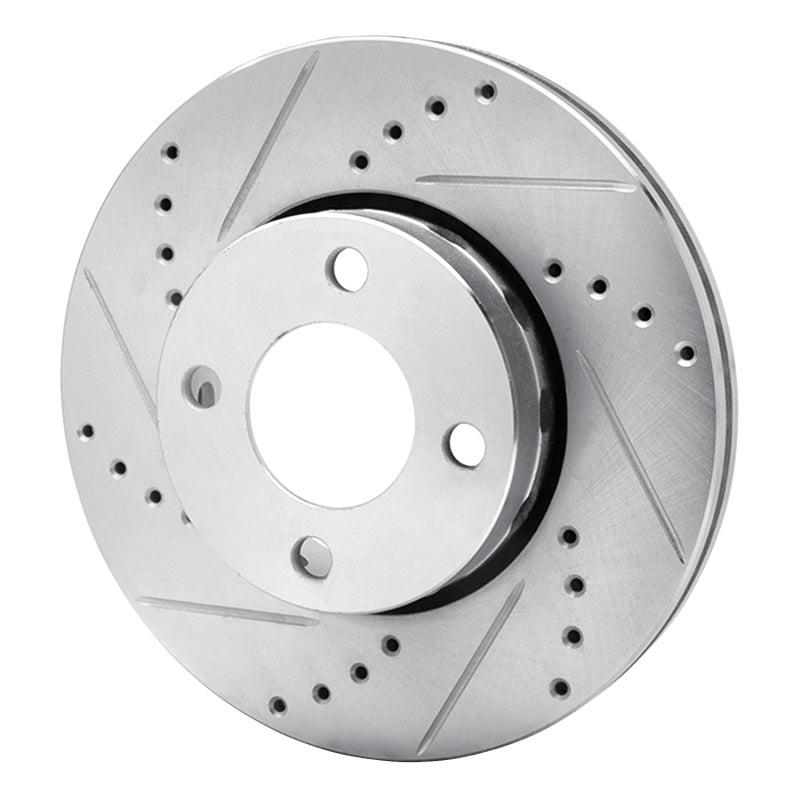 R1 Concepts R1 90-98 Audi 90 Front Left Drilled & Slotted Silver Brake Rotor