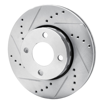 R1 Concepts R1 90-98 Audi 90 Front Left Drilled & Slotted Silver Brake Rotor