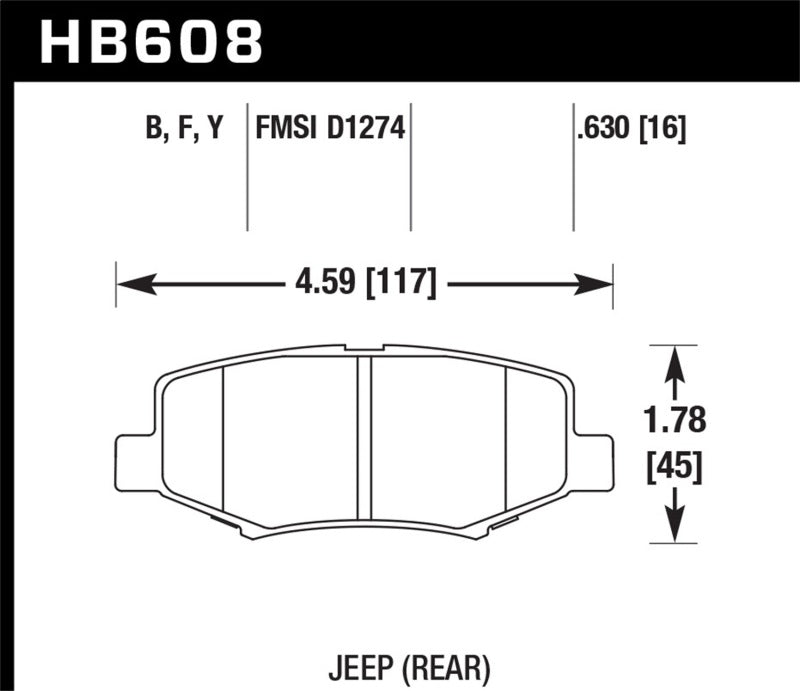 Hawk Performance Hawk 2007-2011 Dodge Nitro R/T HPS 5.0 Rear Brake Pads
