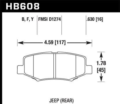 Hawk Performance Hawk 2007-2011 Dodge Nitro R/T HPS 5.0 Rear Brake Pads