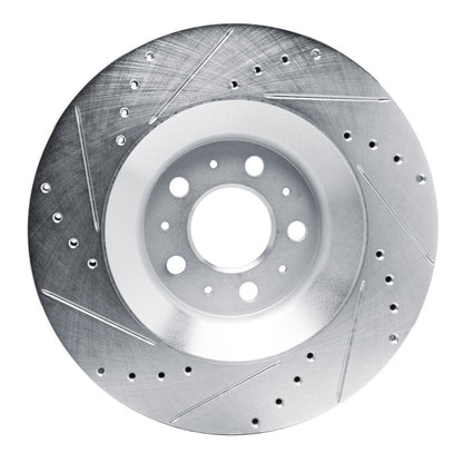 R1 Concepts R1 20-25 Tesla Model Y Rear Right Drilled & Slotted Silver Brake Rotor