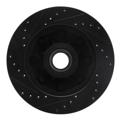 R1 Concepts R1 93-95 Chevrolet G30 Front Right Drilled & Slotted Black Brake Rotor