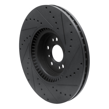 R1 Concepts R1 07-09 Mercedes-Benz GL320 Front Left Drilled & Slotted Black Brake Rotor