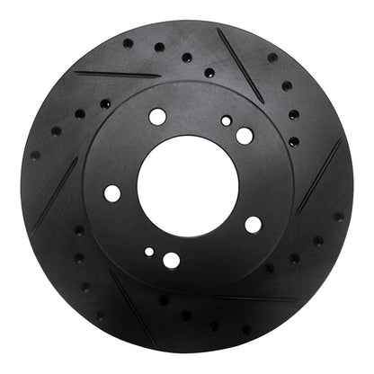 R1 Concepts R1 83-89 Chrysler Conquest Front Right Drilled & Slotted Black Brake Rotor