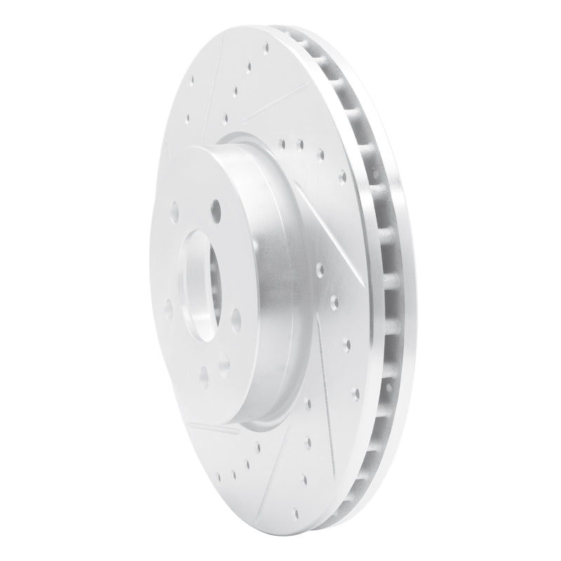 R1 Concepts R1 13-25 Cadillac ATS Front Left Drilled & Slotted Silver Brake Rotor