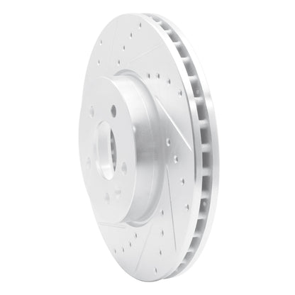 R1 Concepts R1 13-25 Cadillac ATS Front Left Drilled & Slotted Silver Brake Rotor