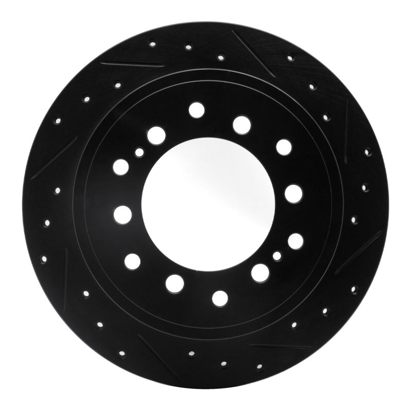 R1 Concepts R1 10-24 Lexus GX460 Rear Right Drilled & Slotted Black Brake Rotor