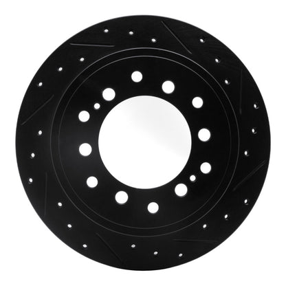 R1 Concepts R1 10-24 Lexus GX460 Rear Right Drilled & Slotted Black Brake Rotor