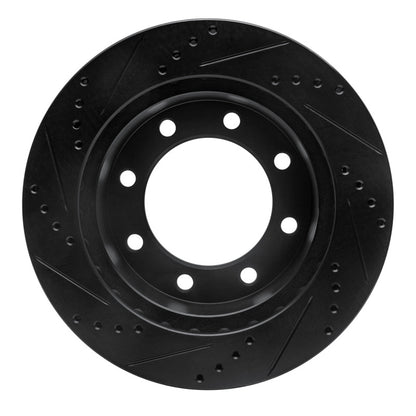 R1 Concepts R1 99-05 Ford F-250 4WD (Super Duty) Front Right Drilled & Slotted Black Brake Rotor