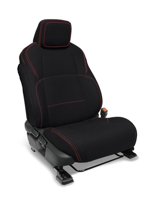 PRP Seats PRP 2024 Toyota Tacoma Front Seat Covers - Black with Red Stitch (Pair)