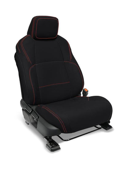PRP Seats PRP 2024 Toyota Tacoma Front Seat Covers - Black with Red Stitch (Pair)