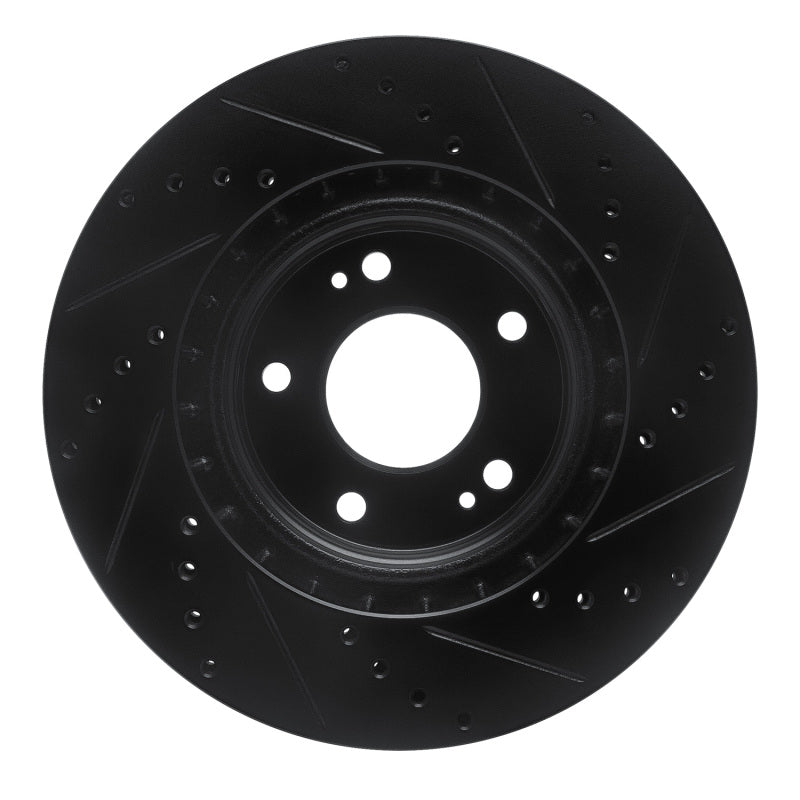R1 Concepts R1 15-25 Hyundai Kona EV Front Left Drilled & Slotted Black Brake Rotor