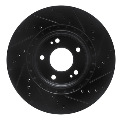 R1 Concepts R1 15-25 Hyundai Kona EV Front Left Drilled & Slotted Black Brake Rotor