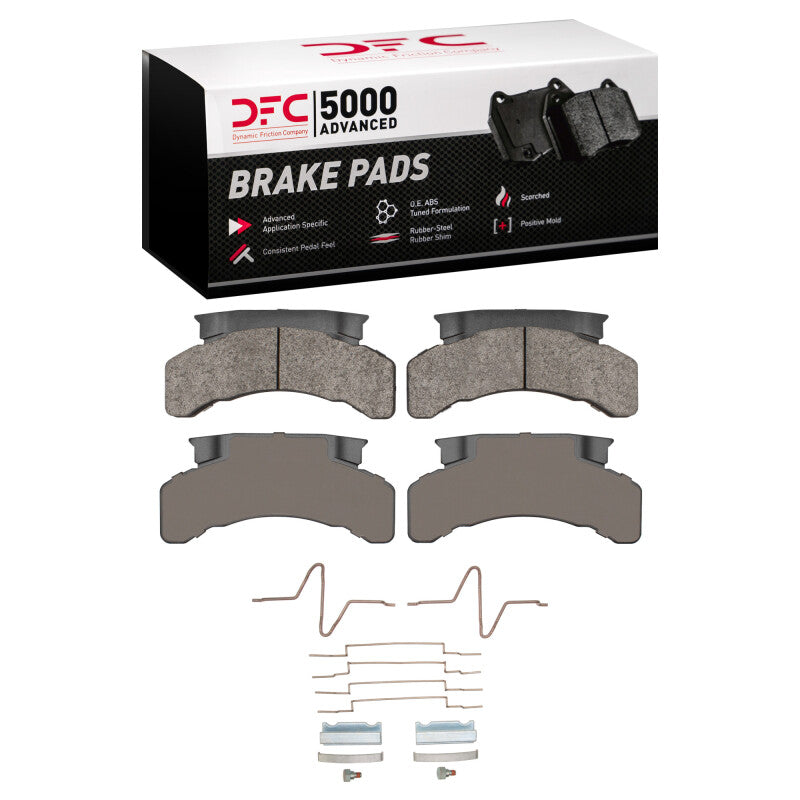DFC 83-12 Beaver Motorcoach Monterey Front/Rear 5000 Adv Semi Metallic Brake Pads & Hardware Kit