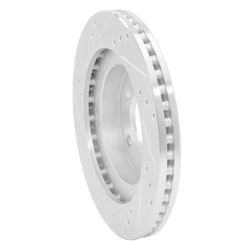 R1 Concepts R1 98-04 Chrysler 300M Front Right Drilled & Slotted Silver Brake Rotor