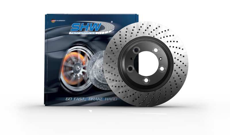 SHW Performance SHW 2016 Porsche Boxster Spyder w/o Ceramics Right Rear Cross-Drilled MB Brake Rotor (98135240400)