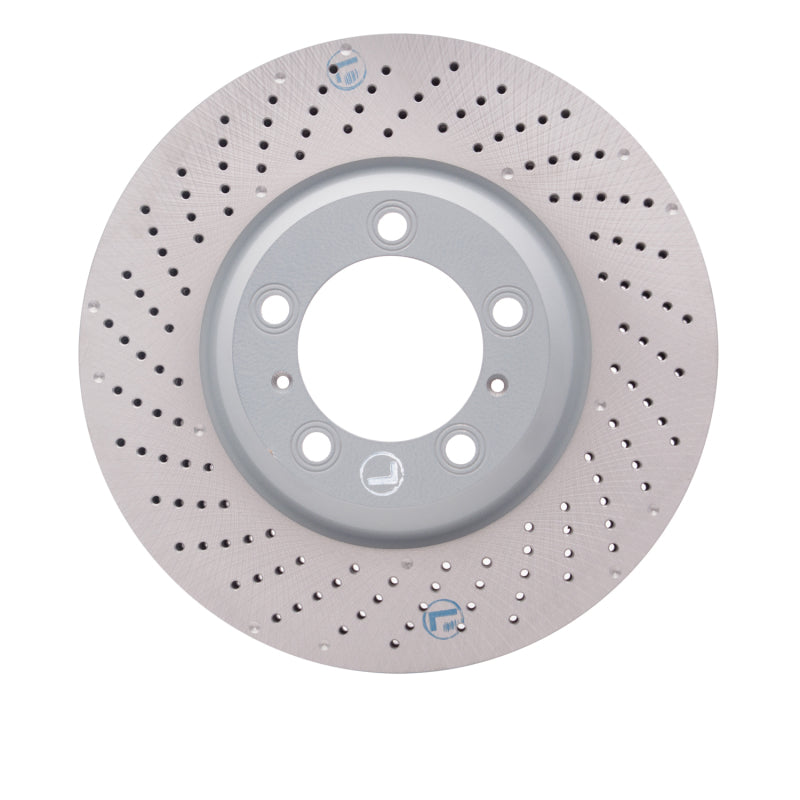 DFC 07-13 Porsche 911 Left Front Drilled Hi-Carbon Alloy Geomet Coated Rotor