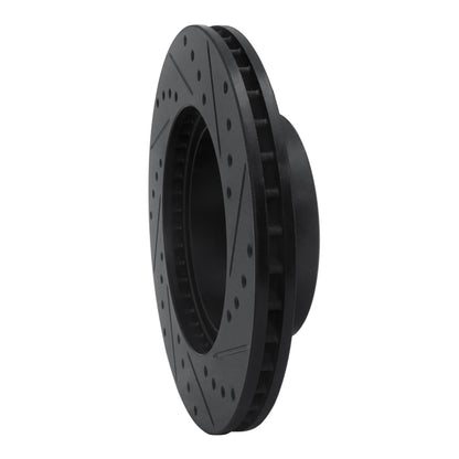 R1 Concepts R1 91-98 Toyota 4Runner Front Left Drilled & Slotted Black Brake Rotor