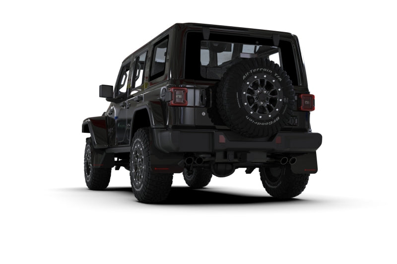 Rally Armor 2018+ Jeep Wrangler Rubicon JL Black UR Mud Flap w/ Red Logo