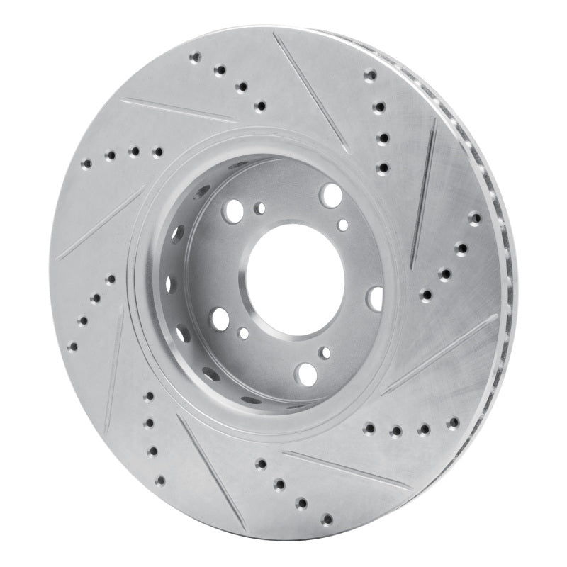 R1 Concepts R1 14-20 Acura RLX Front Left Drilled & Slotted Silver Brake Rotor