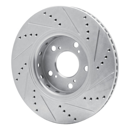 R1 Concepts R1 14-20 Acura RLX Front Left Drilled & Slotted Silver Brake Rotor