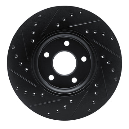 R1 Concepts R1 04-19 Ford C-MAX Front Right Drilled & Slotted Black Brake Rotor