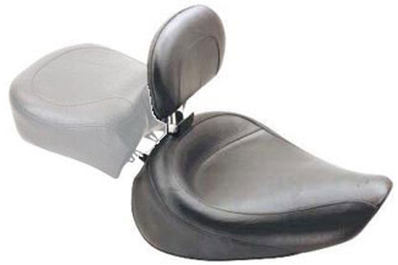 Mustang Motorcycle Mustang 06-17 Harley Dyna Wide Touring Solo Seat w/ Driver Backrest - Black