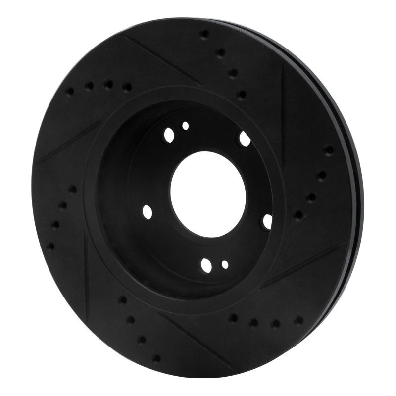 R1 Concepts R1 01-05 Hyundai Santa Fe Front Left Drilled & Slotted Black Brake Rotor