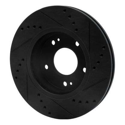 R1 Concepts R1 01-05 Hyundai Santa Fe Front Left Drilled & Slotted Black Brake Rotor