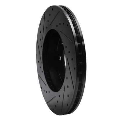 R1 Concepts R1 90-95 Mercedes-Benz 300CE Front Right Drilled & Slotted Black Brake Rotor