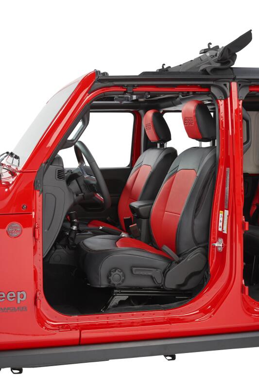 PRP Seats PRP 2018+ Jeep Wrangler JL/2 door/Rubicon Front Seat Covers (Pair) - Black/Red