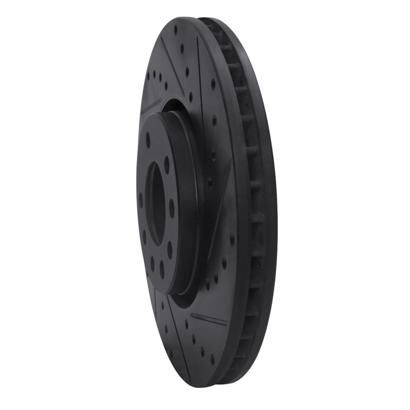 R1 Concepts R1 03-11 Cadillac BLS (Mexico) Front Right Drilled & Slotted Black Brake Rotor