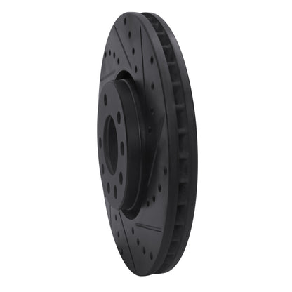 R1 Concepts R1 03-11 Cadillac BLS (Mexico) Front Right Drilled & Slotted Black Brake Rotor