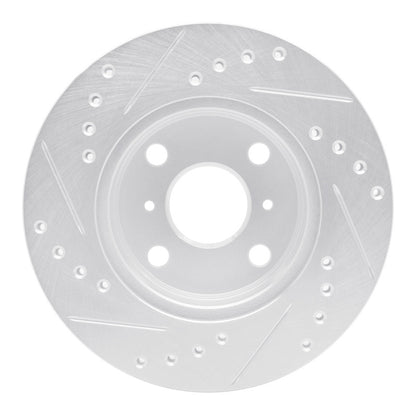 R1 Concepts R1 85-88 Chevrolet Nova Front Right Drilled & Slotted Silver Brake Rotor