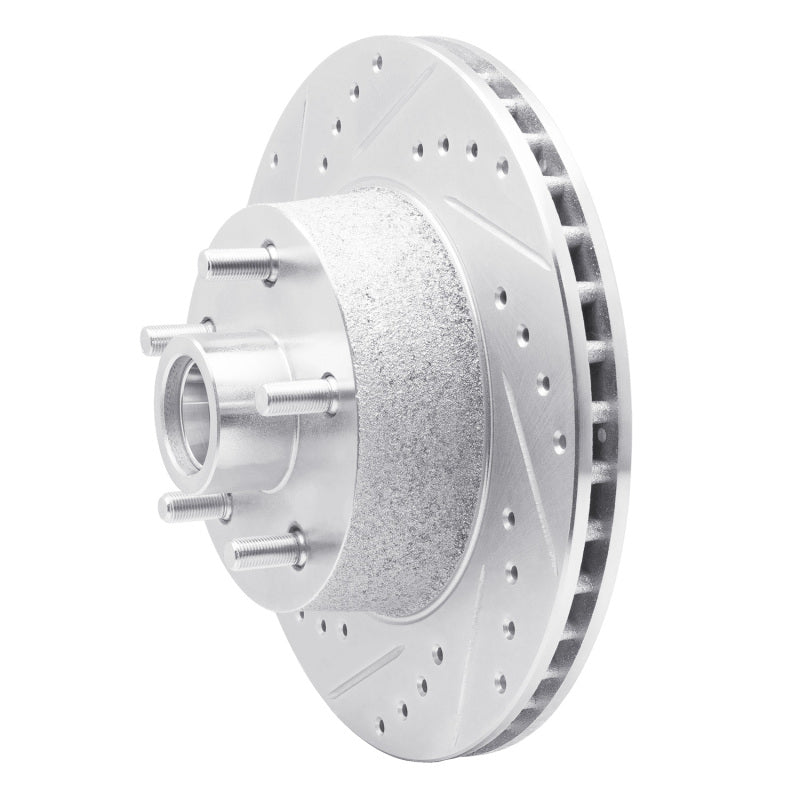 R1 Concepts R1 68-70 Ford Falcon Front Left Drilled & Slotted Silver Brake Rotor