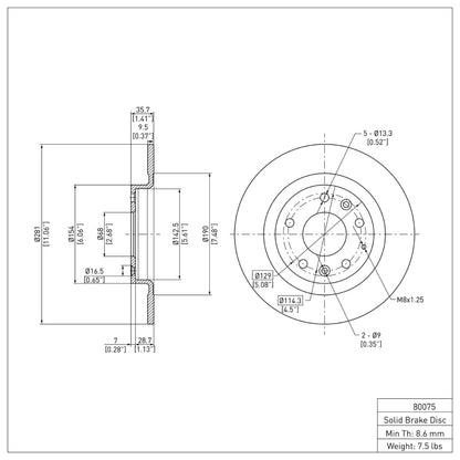 DFC 16-18 Mazda CX-3 Rear Brake Rotor
