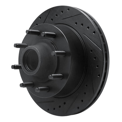 R1 Concepts R1 95-04 Ford E-250 Econoline Front Left Drilled & Slotted Black Brake Rotor