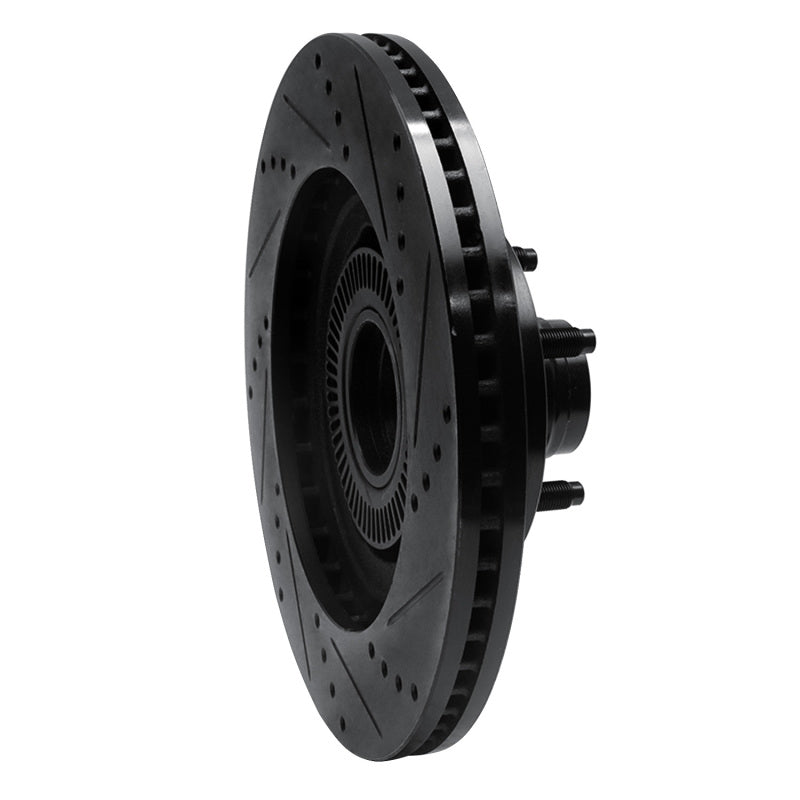 R1 Concepts R1 01-05 Ford Explorer Sport Front Left Drilled & Slotted Black Brake Rotor