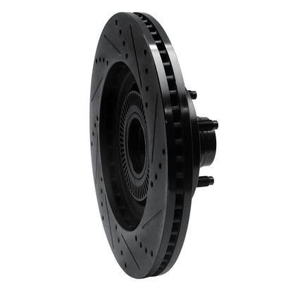 R1 Concepts R1 01-05 Ford Explorer Sport Front Left Drilled & Slotted Black Brake Rotor