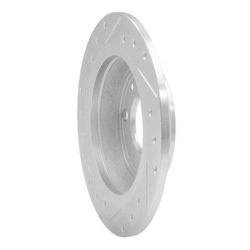 R1 Concepts R1 86-98 Saab 9000 Rear Right Drilled & Slotted Silver Brake Rotor